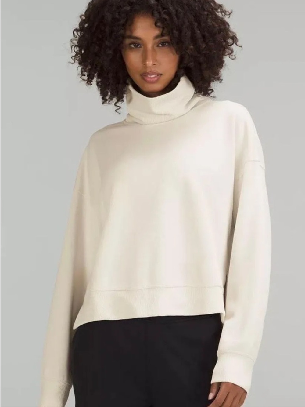 lululemon athletica Cream Turtleneck Sweatshirt - Relaxed Fit